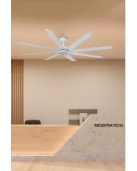 33553A Ventilador de techo con luz extra grande blanco DC Century de Faro Barcelona