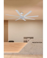 33553WPA Ventilador de techo con luz extra grande blanco Smart Fan DC Century de Faro Barcelona