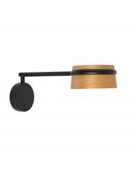 29566 Aplique de pared articulado negro y madera Loop de Faro Barcelona