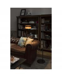 29569 Lámpara pie de salón negro y madera Loop Faro Barcelona