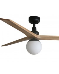 34283-11L Ventilador de techo con luz negro y 3 palas de madera roble DC modelo Klim de Faro