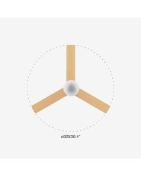 34281-11L Ventilador con luz E27 blanco y 3 palas madera roble DC modelo Klim de Faro