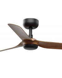 33823 Ventilador de techo sin luz negro DC, 3 palas nogal, Ø900mm, modelo mini punt de Faro