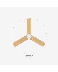 33805-1TW Ventilador de techo  con luz LED CCT blanco 3 palas de madera arce, Ø900mm, motor DC, modelo Heywood, de Faro