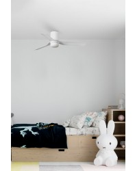 338321S Ventilador de techo con luz blanco, DC,  Ø900mm, modelo Mini punt tub de Faro