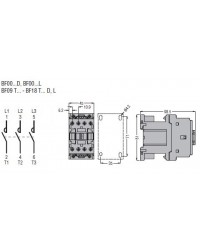Lovato Electric BF1810D024 Contactor 3 Polos 18A Bobina 24V DC 1NO