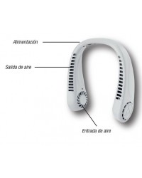 93.044 ventilador portátil de cuello recargable blanco con carga USB de Electro DH