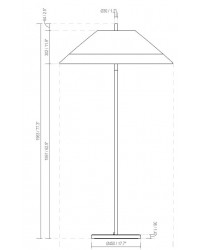 71569-08 Lámpara pie de salón 2 metros para la iluminación exterior gris y pantalla de mimbre marrón modelo Saigon out de Faro