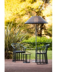 71569-08 Lámpara pie de salón 2 metros para la iluminación exterior gris y pantalla de mimbre marrón modelo Saigon out de Faro