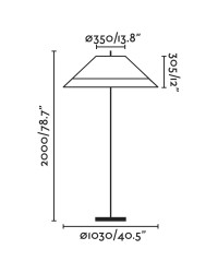 71569-08 Lámpara pie de salón 2 metros para la iluminación exterior gris y pantalla de mimbre marrón modelo Saigon out de Faro