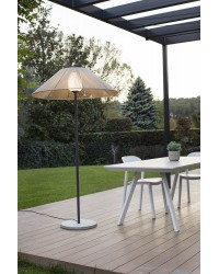 71569-10 Lámpara pie de salón 2 metros para la iluminación exterior gris y pantalla C100 de PP beige modelo Saigon out de Faro
