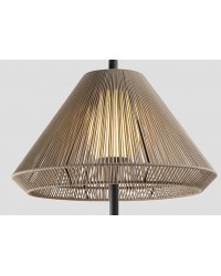 71569-09 Lámpara de pie gris y pantalla C70 beige modelo saigon out 1950 de Faro
