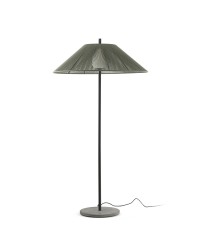 71569-12 Lámpara pie de salón 2 metros de exterior gris y pantalla C100 de PP verde pistacho modelo Saigon out de Faro