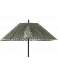 71569-12 Lámpara pie de salón 2 metros de exterior gris y pantalla C100 de PP verde pistacho modelo Saigon out de Faro