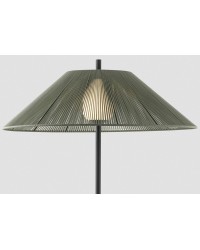 71569-12 Lámpara pie de salón 2 metros de exterior gris y pantalla C100 de PP verde pistacho modelo Saigon out de Faro