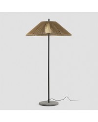 71569-14 Lámpara pie de salón 2 metros para la iluminación exterior gris y pantalla C100 de PP ocre modelo Saigon out de Faro