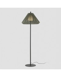 71569-11 Lámpara de pie gris y pantalla C70 verde modelo saigon out 1950 de Faro