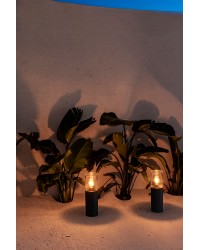 71746 Faro Barcelona Baliza Kila Gris Oscuro Cristal Transparente 40cm