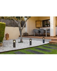 71747 Faro Barcelona Baliza Kila Gris Oscuro Cristal Fumé 40cm