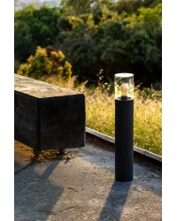 71749 Faro Barcelona Baliza Kila Gris Oscuro Cristal Transparente 70cm