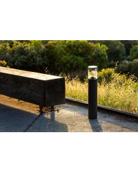 71749 Faro Barcelona Baliza Kila Gris Oscuro Cristal Transparente 70cm