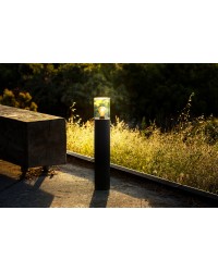 71749 Faro Barcelona Baliza Kila Gris Oscuro Cristal Transparente 70cm