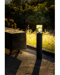 71749 Faro Barcelona Baliza Kila Gris Oscuro Cristal Transparente 70cm