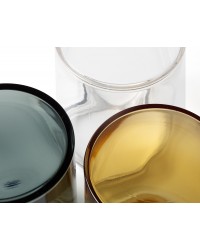 71751 Faro Barcelona Baliza Kila Gris Oscuro Cristal Ámbar 70cm