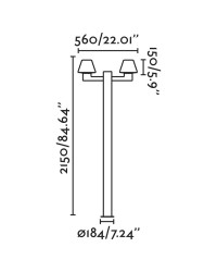 74435F2-02 Farola de dos luces modelo Mitsu gris oscuro, E27, Faro Barcelona