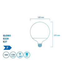 BLED-084 ATMOSS Lámpara Globo LED G120 E27 18W 3200K 220º 1700LM
