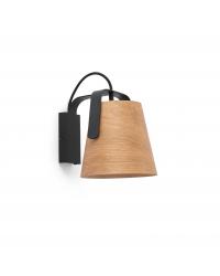 29844 Aplique de pared negro y madera modelo Stood Faro Barcelona