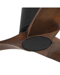 33839 Ventilador de techo sin luz negro mate, DC, 3 palas nogal, modelo Heywood de Faro