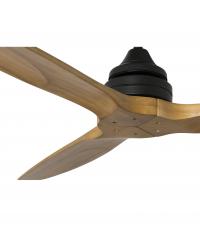 33718 Ventilador de techo sin luz negro mate y 3 palas de madera pino modelo 33718 de Faro Barcelona