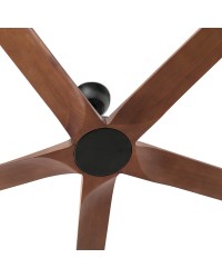 34192 Ventilador de techo sin luz extra grande negro y 5 palas de madera en nogal, DC, modelo Bigwood de Faro