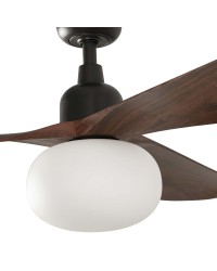 343621B Ventilador de techo con luz marrón, DC, exterior, 3 palas nogal, modelo Outwood de Faro