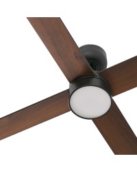 34356-1TW Ventilador de techo con luz LED CCT negro DC, 4 palas, modelo Rudder L 4 de Faro