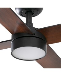 34356-1TW Ventilador de techo con luz LED CCT negro DC, 4 palas, modelo Rudder L 4 de Faro
