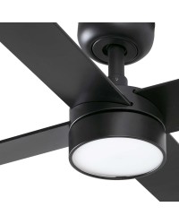 34356-1TW Ventilador de techo con luz LED CCT negro DC, 4 palas, modelo Rudder L 4 de Faro