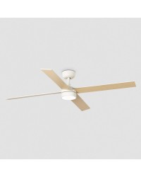 34355-1TW Ventilador de techo con luz LED CCT blanco DC, 4 palas, modelo Rudder L 4 de Faro