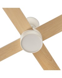 34355-1TW Ventilador de techo con luz LED CCT blanco DC, 4 palas, modelo Rudder L 4 de Faro