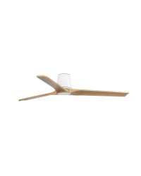 33838 Ventilador de techo sin luz blanco mate, DC, 3 palas pino, modelo Heywood Tub L de Faro