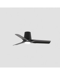 33827-1TW Ventilador de techo de plafón con luz LED CCT negro DC, 3 palas, modelo Hey Tub de Faro