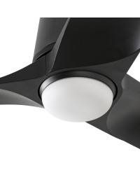 33827-1TW Ventilador de techo de plafón con luz LED CCT negro DC, 3 palas, modelo Hey Tub de Faro