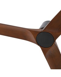 33837 Ventilador de techo de plafón sin luz negro y 3 palas madera pino, DC, modelo Heywood Tub S de Faro