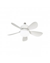 11819 Ventilador de techo de bombilla blanco E27, diámetro Ø42cm, motor DC, 5 palas, modelo Nano de Alemar