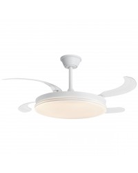 11830 Ventilador de techo con luz LED CCT blanco, motor DC, 4 palas modelo Ecos de Alemar
