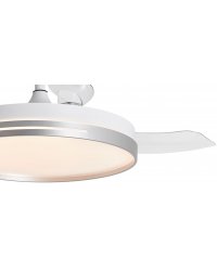 11816 Ventilador de techo con luz LED CCT blanco y plata, motor DC, 3 palas modelo Togo de Alemar