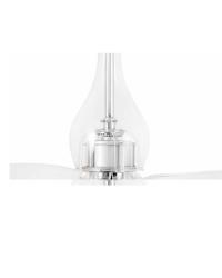 33382 Ventilador de techo sin luz acero y cristal y 3 palas transparente, DC Mini Eterfan de Faro Barcelona