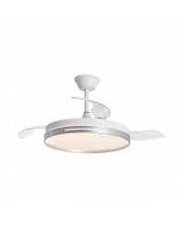 11822 Ventilador de techo con luz LED CCT blanco y plata, motor DC, 3 palas, diámetro Ø40cm, modelo Mini Togo de Alemar