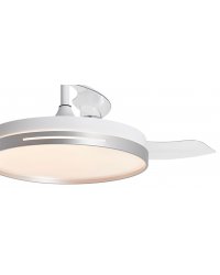 11822 Ventilador de techo con luz LED CCT blanco y plata, motor DC, 3 palas, diámetro Ø40cm, modelo Mini Togo de Alemar
